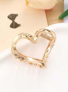 1pc Minimalist Fashion Daily Shower Pearl Heart Hairpin Hair Claw, Suitable For Bow Design Hair Clip Casual Valentines Fashion Hair Accessories Beauty Claw Clips