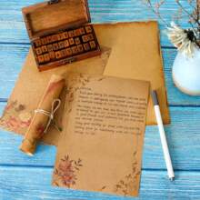 8pcs Retro Kraft Paper Writing Letter Set, Creative European Pattern A5 Stationery,School Supplies,Back To School