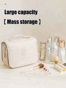 1pc Large Capacity Hanging Travel Toiletry Bag, Waterproof Makeup Organizer Bag, Portable Bathroom Cosmetic Storage Pouch, Suitable For Men, Women, Students, Travel, Shaving Sets, Waterproof Makeup Bag, Bathroom Shower & Grooming Kit, Beach Vacation, Holiday Beach, Bathroom Storage, Bedroom Storage, Father's Day Gift