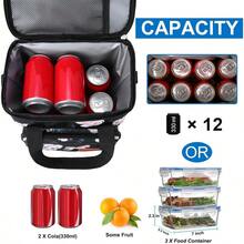 Local Shipping-Femuar Reusable Lunch Box For Men/Women - Insulated Lunch Bag Leakproof Lunchbox For Work Office Picnic Beach - Freezable Lunch Cooler Bag With Adjustable Shoulder Strap - Black - Hoa hồng - Xem 2