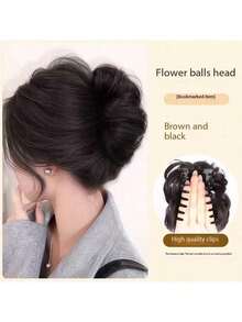 女士卷发发圈发髻，时尚自然蓬松发饰，马尾辫发圈，发绳，橡皮筋发圈，发圈，头饰，发绳发圈头饰 - 假髮抓 - 查看 2