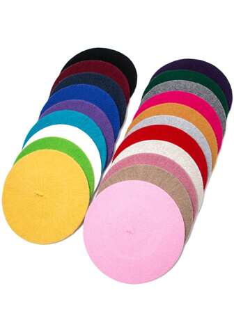 Women's Faux Wool Beret Hat, Autumn/Winter Vintage British Style, Painter Cap Pumpkin Hat, Versatile