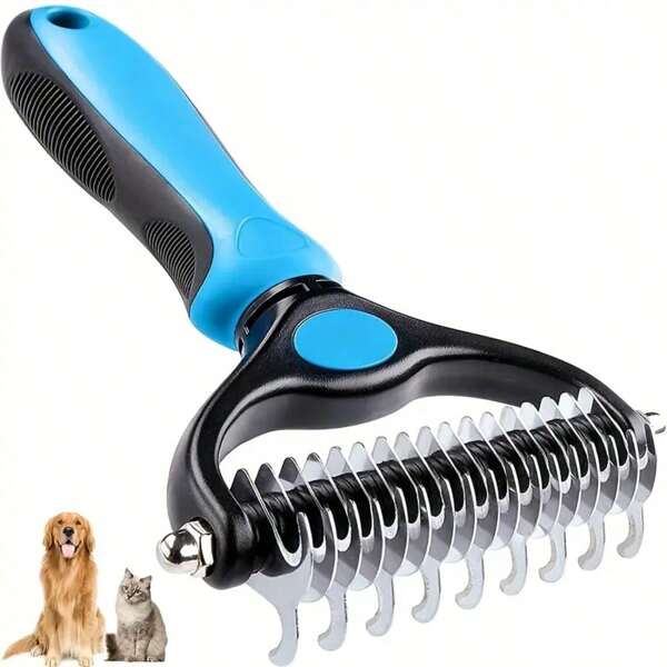 Pet Fur Detangling Brush, Cat & Dog Grooming Comb, Suitable For Long Haired Animals Shedding