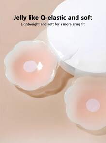 1 Pair Silicone Breast Lift Tape, Invisible Push Up Bra Pads, Self-Adhesive Silicone Sticky Bra Petals, Reusable Breast Enhancing Nipple Covers, Suitable For Party Dresses