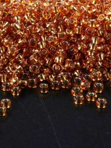GO2CJBEADS 10 جرام متعدد الألوان حبيبات زجاجية دائرية بقطر 2 مم بخط فضي للاستخدام في صناعة الأساور DIY