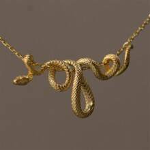 Glitzernde goldene silberne Schlangenketten-Halskette - kantig Punk Rock Hip Hop Schmuck - gewagt einzigartiger Schlangen-Anhänger für Frauen & Männer - vielseitiges Party-Geschenk