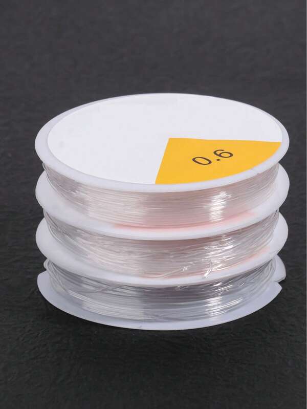 10 rolos de cordão elástico transparente de 0,4-1,0 mm, fio de resina para contas redondas e linha de borracha, suprimentos para fabricação de joias para pulseiras de contas faça você mesmo