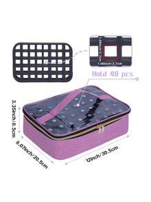 30/40 Bottle Nail Polish Organizer, Multicolor Portable Hand-Held Cosmetic Bag, Can Hold Up To 30/40 Bottles (15ml), Nail Drill, Travel Organizer With Removable Dividers. ,Jewellery Box,Pouch,Makeup Brush Holder,Brush Holder,Perfume Organiser,Pouch Bag,Gifts For Women,Christmas Gifts,Gift Ideas For Women,Room Decor - Multicolor - View 3