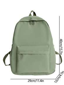 Simple Solid Color Versatile Large Capacity Student B Ackpack Back To School Bookbag