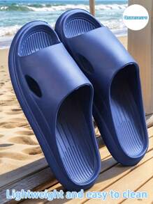 Pantuflas ligeras y cómodas para hombres, de material EVA, de unicolor y con punta abierta, casuales y simples, aptas para uso en interiores y exteriores, antideslizantes y resistentes a olores, para el verano