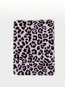 Cheetah,Leopard Print 1pc Glitter Purple Leopard Print Tablet Protective Case With Pencil Slot, Anti-Fall, Support Sleep/Wake, Compatible With IPad - Multicolor - View 5