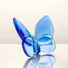 1pc, Elegant Crystal Glass Butterfly Desktop Decor, Home Office Desk Ornament, Bookcase, Living Room Gift For Wedding And Party