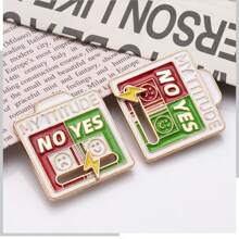 1 pieza Broche deslizante que cambia de humor para mujeres - Broche de expresión divertida MI ACTITUD, insignia de aleación ajustable para regalo