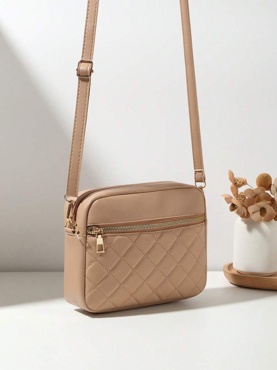 时尚简约菱形图案多口袋绗缝蝴蝶通勤/旅行/休闲/运动斜挎包、相机包、单肩包、钱包、零钱包、学院背包、商务/休闲女士礼物、闺蜜礼物、定制女士手提包、轻便迷你包