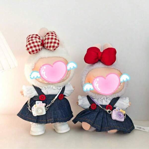 Tenue de poupée - Robe, adaptée à une poupée assise de 17 cm, poupées de 2ème/3ème génération, couleurs macaron (poupée et chaussures non incluses)