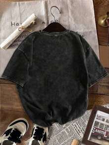 PLAYERA OVERSIZE CON DISEÑO DE MEDUSA IDEAL PARA CASUAL O GYM - Negro - Ver 2