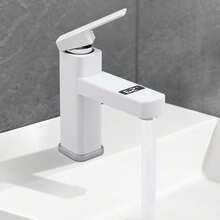 YUNRUX Faucet Bathroom Washbasin Faucet Faucet Bathroom Sink Mixer Tap Single Lever - G1/2" Interface Sink Fittings (White) - White - View 1