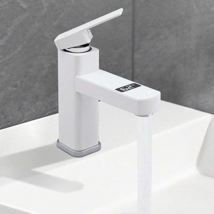 YUNRUX Faucet Bathroom Washbasin Faucet Faucet Bathroom Sink Mixer Tap Single Lever - G1/2" Interface Sink Fittings (White) - White - View 1