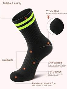 3/6 双女士及膝袜，秋冬保暖纯色运动大腿袜 - 彩色 - 查看 10