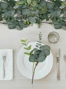 30/60Pcs 4 Kinds Artificial Mixed Green Eucalyptus Leaves Stems Artificial Silver Dollar Eucalyptus Leaves Faux Greenery Spray Fake Plants For Wedding Bouquet Centerpieces Flowers Arrangement Decor