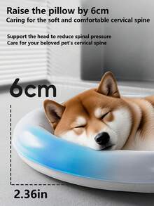 1pc Pet Ice Mat Dog Cooling Bed Pad, For Golden Retriever Teddy And Other Dogs/Cats, Help Relieve Heat In Summer, Cooling Mat - Blue and White - View 3