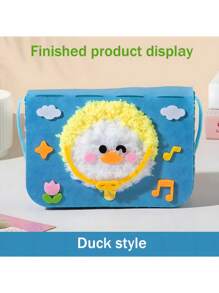 1 pieza Cuadro de pintura de ganchillo hecho a mano para niños, material de manualidades con dibujos animales, calcomanías de juguete, el mejor regalo de cumpleaños para niños y niñas con accesorios de color aleatorio, regalos de Navidad, regalos festivos