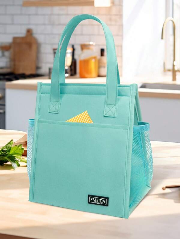 1pc Insulated Lunch Bag, Polyester Fiber Waterproof Leakproof Material Adult Lunch Box With Zipper, Durable Lunch Bag Woman, Leakproof Freezable Cooler Bag With Handle, Adjustable Shoulder Strap For Office And Picnic, Multicolor Reusable Lunch Box For Office, Work, School, Picnic, Beach, Camping Back To School School Stuff Bag For School Lunch Bag For Women Picnic Accessories