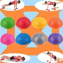 1 个充气半球 - 耐用 PVC 健身球，用于核心锻炼、平衡训练和肌肉放松，鲜艳的随机颜色，适合家庭健身房和身体放松，运动配件，质地柔软，放松，平衡设计，替代锻炼，健身爱好者 - 彩色 - 查看 6