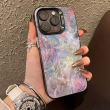 Mermaid Mobile Phone Case, Designed With Colorful Ocean Creatures And Shimmering Pearls, Suitable For IPhone 16, 15, 14, 13, 12 And 11 Pro Models, Made Of TPU Material, And Provides Shockproof Protection. Perfect For Family, Friends, Children, Birthdays, Spring, Holidays, Boyfriends, Girlfriends, And Valentine's Day Gifts. - màu đen - Xem 1