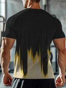 2pcs Men's Casual Summer Set - Short Sleeve T-Shirt And Drawstring Shorts, With Round Neck Muscle Workout T Shirt Gym Versatile & Comfortable, Sports Outdoor Active Bodybuilding Top Boyfriend Style Casual Wear Letter & Graphic Print, Regular Fit, Pocket Design