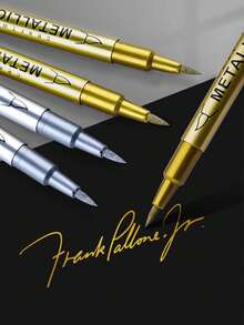 10pcs Golden And Silvery Art DIY Metal Waterproof Permanent Paint Marker Pens1.5mm Craftwork Resin Mold Pen Art Painting Student Supplies Suitable For Holiday Decoration And Art Office Use Back To School