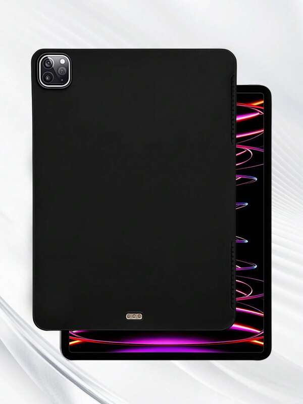 1pc Black Shockproof Tablet Case, Compatible With Samsung, Honor, Apple, Series, IPad Black Shockproof Case. Tablet Case, Tablet Protective Cover, Tablet Outer Shell, Tablet Sleeve, Shockproof Tablet Case, Black Tablet Case, Minimalist Tablet Case, Solid Color Tablet Case, Black Tablet Case, TPU Tablet Shockproof Case (Military-Grade Shockproof)