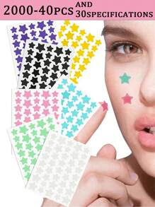 2000/1400/1120/400/240 Pcs Star Stickers, Halloween & Christmas Decoration Stickers, Colorful Five-Pointed Star Stickers For Party, Holiday Photo Decoration, Face Decor Stickers (1 Sheet Per Color), For Decoration Only (Not For Makeup)560/280/160/80/40pcs,Makeup,Cheap,Room Decor,Vanity,Travel,Bedroom,Makeup Accessories