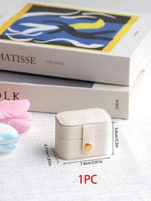 Hộp đựng trang sức bằng da nhỏ gọn, tiện dụng khi đi du lịch, hộp đựng nhẫn, vòng cổ, hoa tai, hộp quà tặng cho ngày tựu trường - trắng - Xem 16