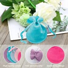 KUAOOAUK 24 Stück Samtbeutel, Bunte Schmuckbeutel mit Kordelzug, Samt Geschenkbeutel 9x12cm für Schmuck Accessoires Süßigkeiten Geschenkverpackung Geburtstage Hochzeit Party