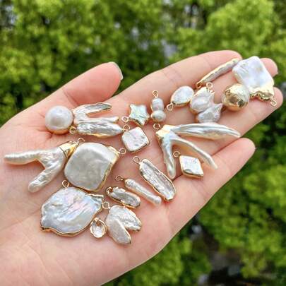 1pc Natural Freshwater Pearl Pendant Exquisite Irregular Baroque Shaped For Jewelry Making DIY Necklace Bracelet Accessories