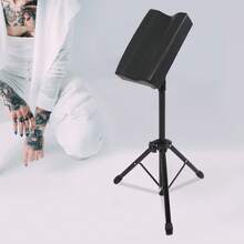 Tattoo-Dreifaßhalter, Höhenverstellbarer Armlehner, Dreifaßhalter, eingebaute U-förmige Armpolster, die Arm und Handgelenk stützen können, 360 Grad drehbare Armkissen, klappbares und abnehmbares Dreifaß, das einfach zu tragen ist - Schwarz - Übersicht 2