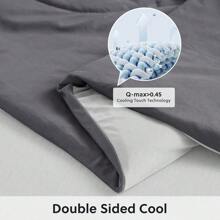 HOMFINE Cooling Comforter Japanese Double-Sided Cold Tech Fabric Cooling Blanket Night Sweats Hot Sleepers, Q-0.45 Soft Breathable Silky Smooth Lightweight Summer Comforter