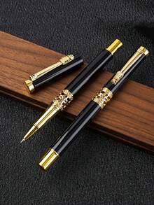 1 Piece High Quality Brand Dragon Crystal Rhinestone Business Men Gift Writing Pen Luxury Signature Pen School Supplies, Back To School - 1 Pen - View 5