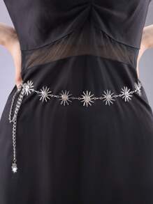 1Pc Chain Belt Silver Gold Chain Belt Chain Belts For Women Fashion Silver Gold Belt Chain Silver Waist Chain Belt Star Chain Belt Metal Chain Belt Moon Chain Belt Layered Waist Belt