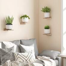 4pcs Floating Shelves With Invisible Mounting Brackets, Suitable For Living Room, Bedroom, Bathroom, Home And Kitchen Decor - 5-Inch Wall Shelves To Display Photos, Trophies - Rustic Brown - View 3