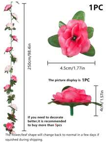1PC/5pcs/10pcs Artificial Flowers Rose Vine DIY Garden Material Vine Wedding Site Decoration Home Bedroom, Living Room, Bathroom, Wall Hanging Decoration Material Outdoor Garden School Birthday Party Supplies Valentine's Day Decoration New Year