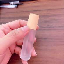 1 PIEZA/2 PIEZAS/10 PIEZAS Botellas de vidrio esmerilado con textura de madera portátiles, botellas separadas de perfume y cosméticos, botellas de aceites esenciales, tapas con textura de madera, botellas vacías de perfume de viaje para volver al colegio