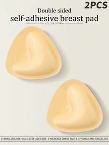 Double-Sided Adhesive Breast Pad, Thickened And Lifted Breast Pad, Gathered Plastic Breast Adhesive Breast Patch, Suitable For Bras And Swimsuits - Apricot - View 2