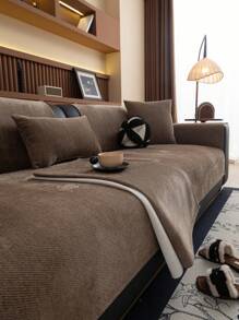 1pc Fashion Chenille Sofa Cushion Cover, Luxurious Minimal Style Sofa Seat Pad, Non-Slip Dustproof Anti-Cat Scratch, Protects Sofa, Decorative, Suitable For Living Room, Bedroom, Study, Office, All Seasons