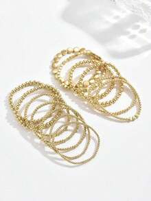 13/7pcs Minimalist Creative Elegant Multi-Function Beaded Bracelet Set, Suitable For Casual, Commute, Vacation, Date, Daily Wear Accessories