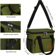 Local Shipping-Femuar Reusable Lunch Box For Men/Women - Insulated Lunch Bag Leakproof Lunchbox For Work Office Picnic Beach - Freezable Lunch Cooler Bag With Adjustable Shoulder Strap - Black - 9-Army green - 查看 5