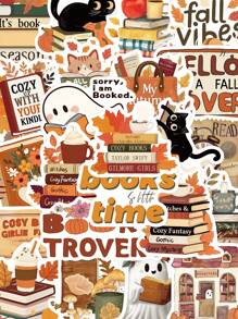 50 adesivos de grafite com desenhos animados e cores quentes para decorar guitarras, cadernos, malas, adesivos de diário faça você mesmo, materiais escolares, volta às aulas