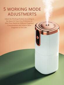 Máquina de aromaterapia con temporizador para uso doméstico, mini difusor de aceites esenciales de aromaterapia de ABS silencioso para el dormitorio, recargable, montado en la pared, automático para desodorizar el baño, ambientador eléctrico para oficina y coche, 5 modos de funcionamiento, 6 aceites esenciales con luces de ambiente de colores.