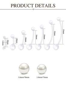 Pregnancy Belly Button Rings Plastic Silicone Flexible Maternity Navel Jewelry Clear Barbell Piercing Retainer Replacement Balls For Women 10mm 16mm 22mm 26mm 32mm 35mm 14G - Clear - View 2